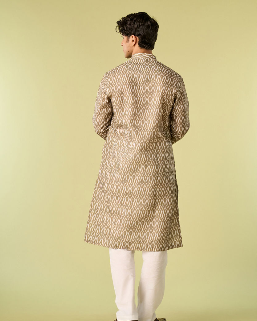 Diwas Men Olive Green Elegance Kurta Pajama