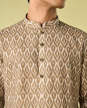 Diwas Men Olive Green Elegance Kurta Pajama