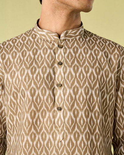 Diwas Men Olive Green Elegance Kurta Pajama