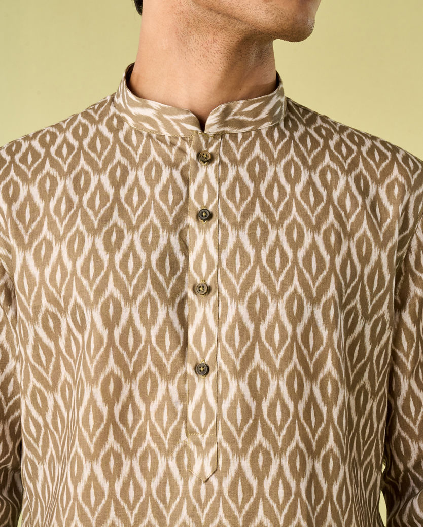 Diwas Men Olive Green Elegance Kurta Pajama