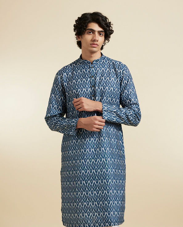 Diwas Men Elegant Dark Blue Kurta Pajama Set
