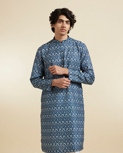 Diwas Men Elegant Dark Blue Kurta Pajama Set