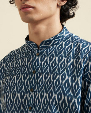 Diwas Men Elegant Dark Blue Kurta Pajama Set