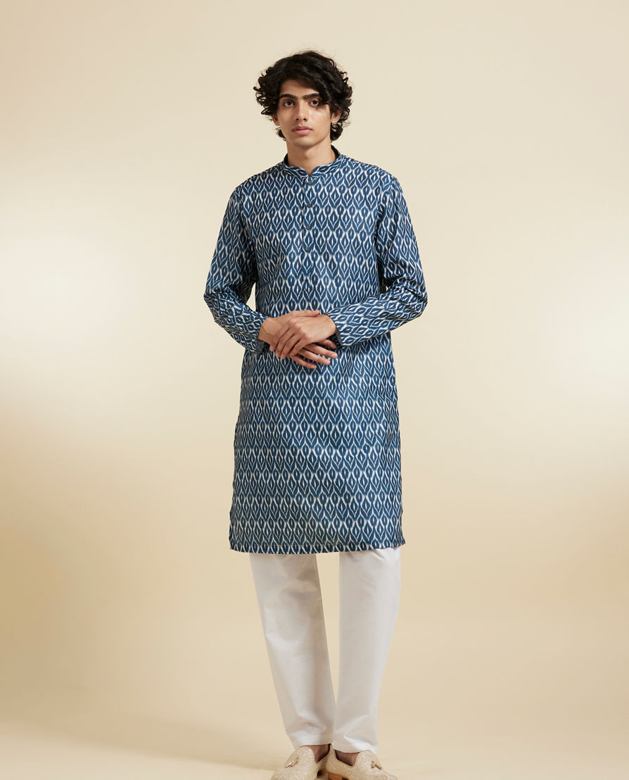 Diwas Men Elegant Dark Blue Kurta Pajama Set
