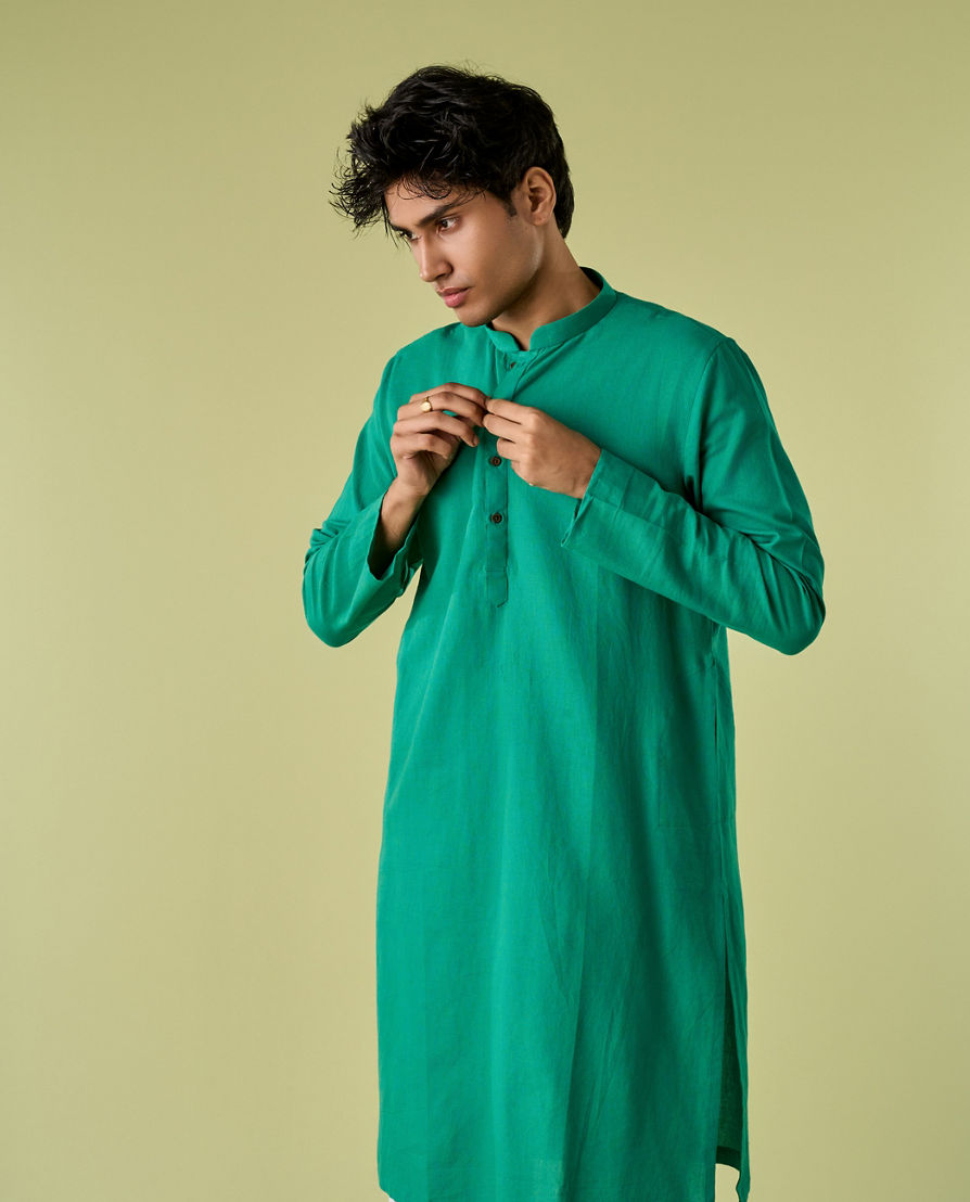 Diwas Men Teal Green Vibrance Kurta Pajama
