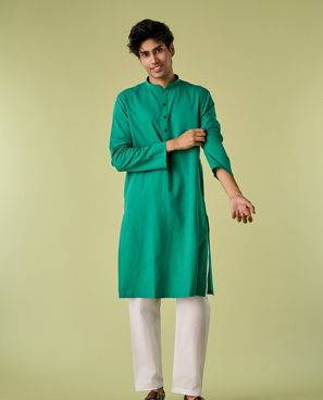 Diwas Men Teal Green Vibrance Kurta Pajama