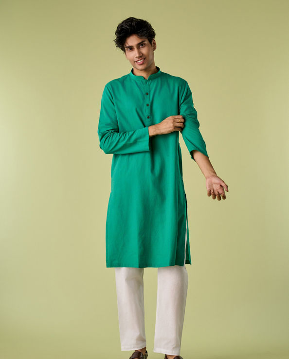 Diwas Men Teal Green Vibrance Kurta Pajama