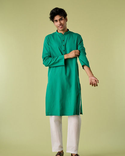 Diwas Men Teal Green Vibrance Kurta Pajama