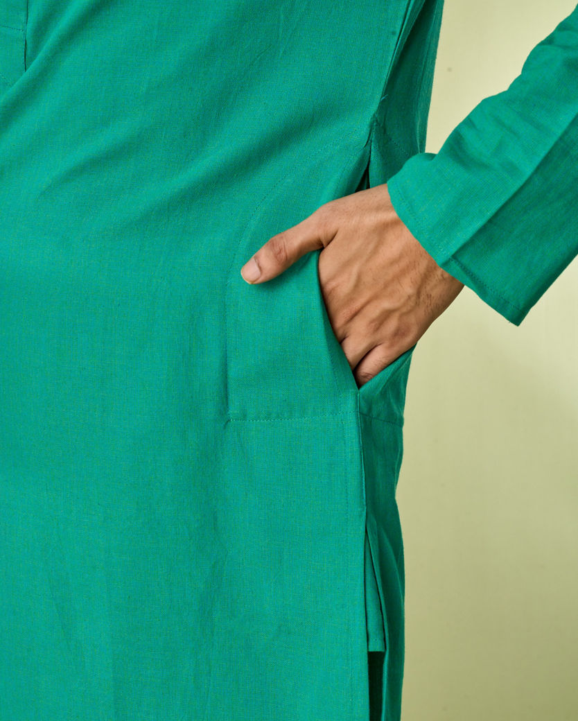 Diwas Men Teal Green Vibrance Kurta Pajama