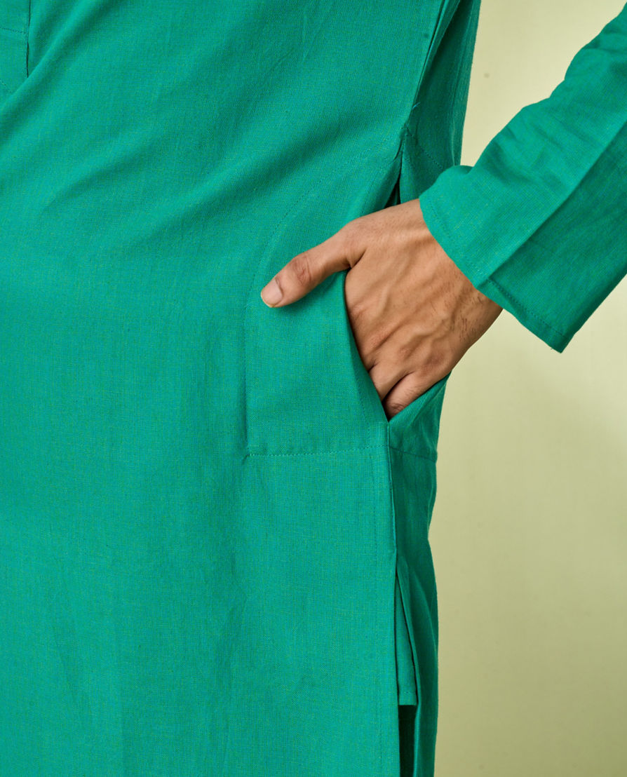 Diwas Men Teal Green Vibrance Kurta Pajama