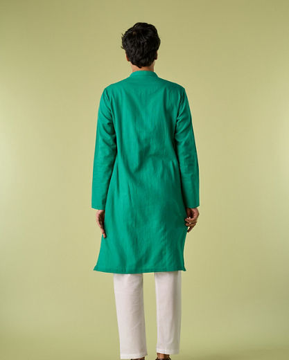 Diwas Men Teal Green Vibrance Kurta Pajama