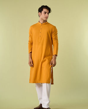 Diwas Men Elegant Mustard Kurta Pajama