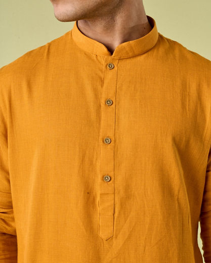 Diwas Men Elegant Mustard Kurta Pajama