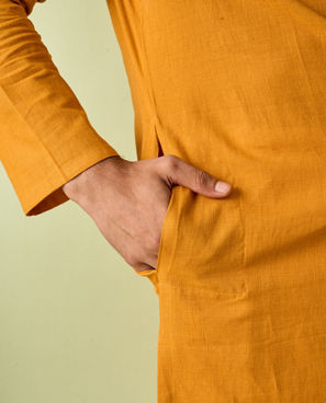 Diwas Men Elegant Mustard Kurta Pajama