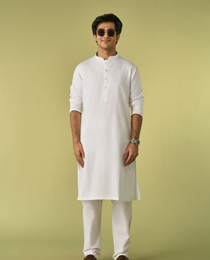 Diwas Men Classic White Cotton Kurta Pajama