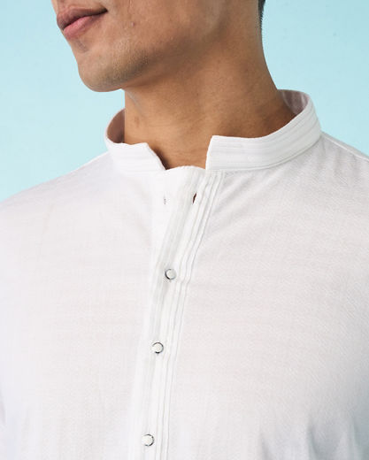 Diwas Men Elegant White Cotton Kurta Pajama