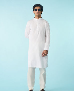 Diwas Men White Elegance Kurta Pajama
