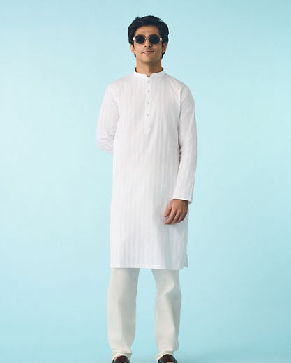 Diwas Men White Elegance Kurta Pajama