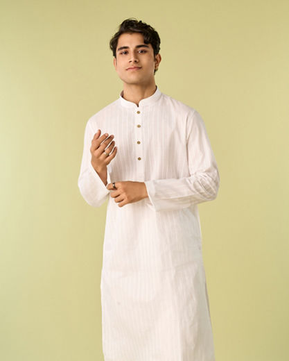 Diwas Men Pristine Elegance White Kurta Pajama