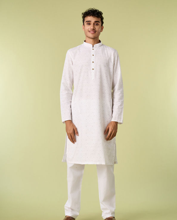 Diwas Men Warm White Elegance Kurta Pajama