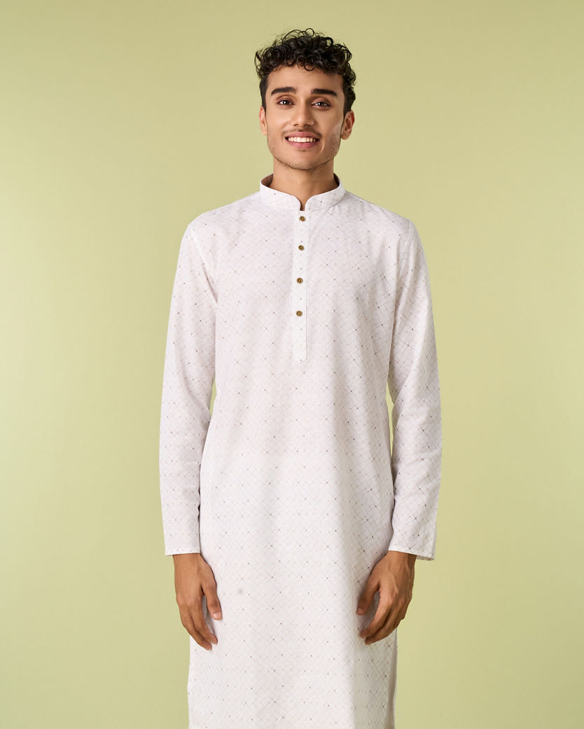 Diwas Men Warm White Elegance Kurta Pajama
