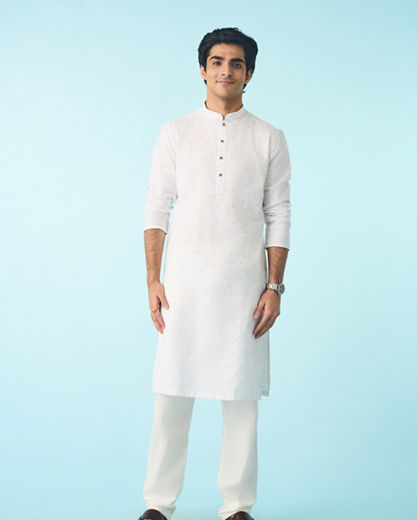 Diwas Men Warm White Elegance Kurta Pajama