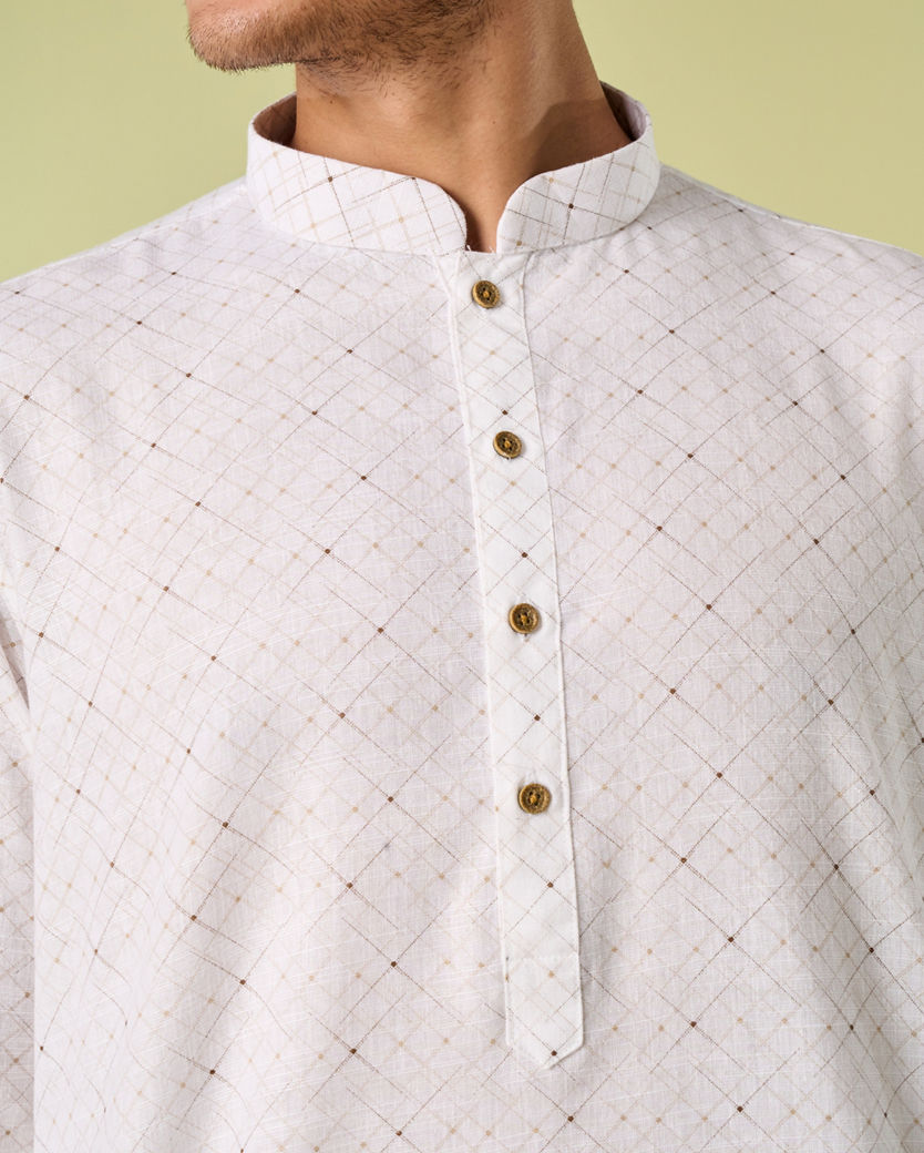 Diwas Men Warm White Elegance Kurta Pajama