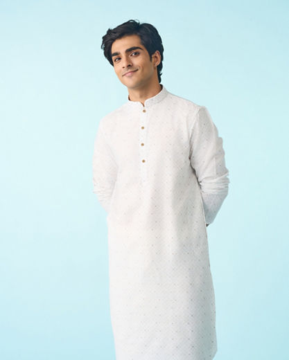 Diwas Men Warm White Elegance Kurta Pajama