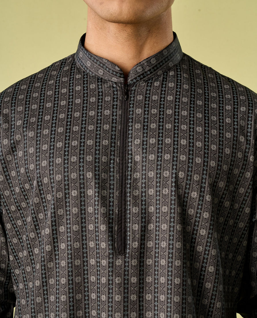 Diwas Men Sublime Black Kurta Pajama