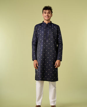 Diwas Men Dark Blue Elegance Kurta Pajama