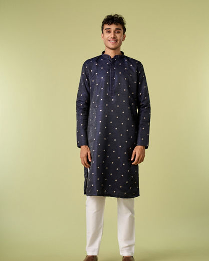 Diwas Men Dark Blue Elegance Kurta Pajama