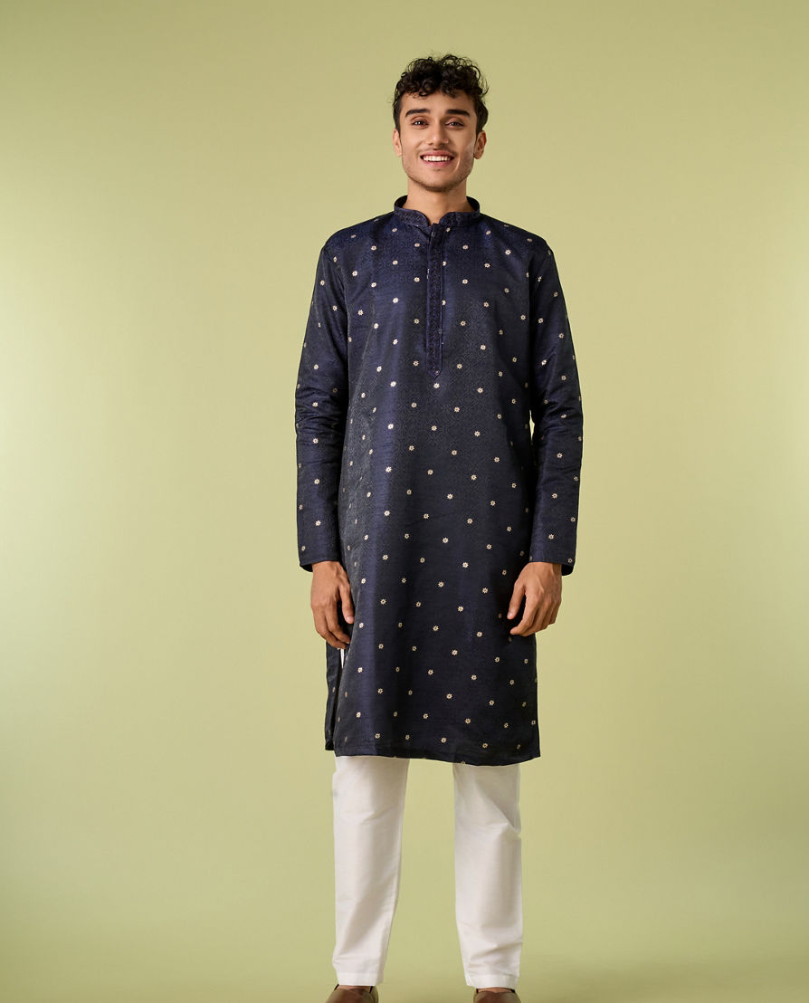 Diwas Men Dark Blue Elegance Kurta Pajama