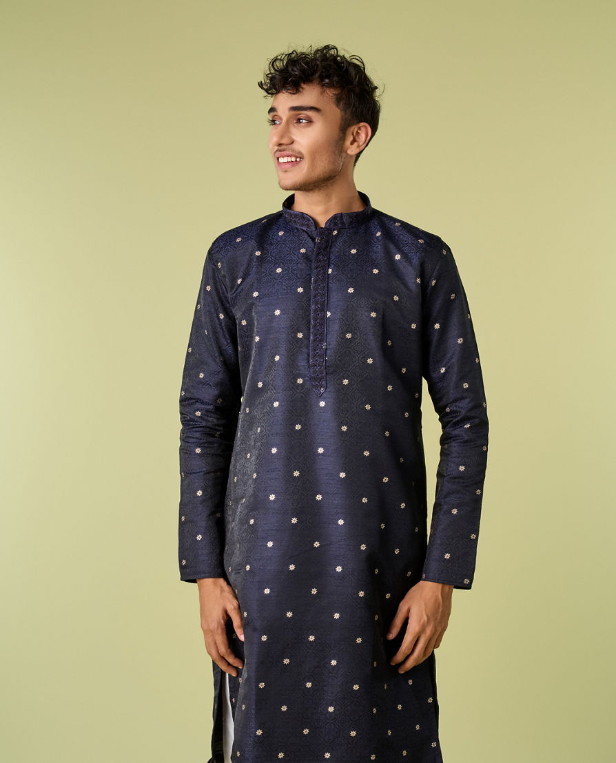 Diwas Men Dark Blue Elegance Kurta Pajama