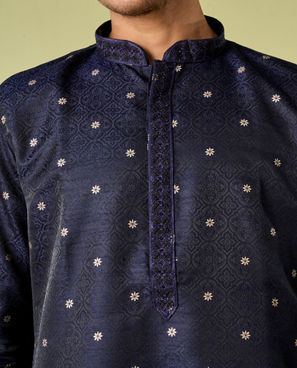 Diwas Men Dark Blue Elegance Kurta Pajama