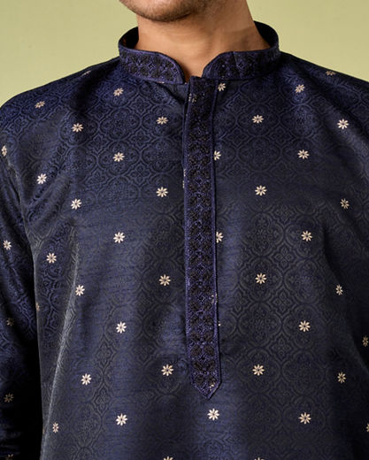 Diwas Men Dark Blue Elegance Kurta Pajama