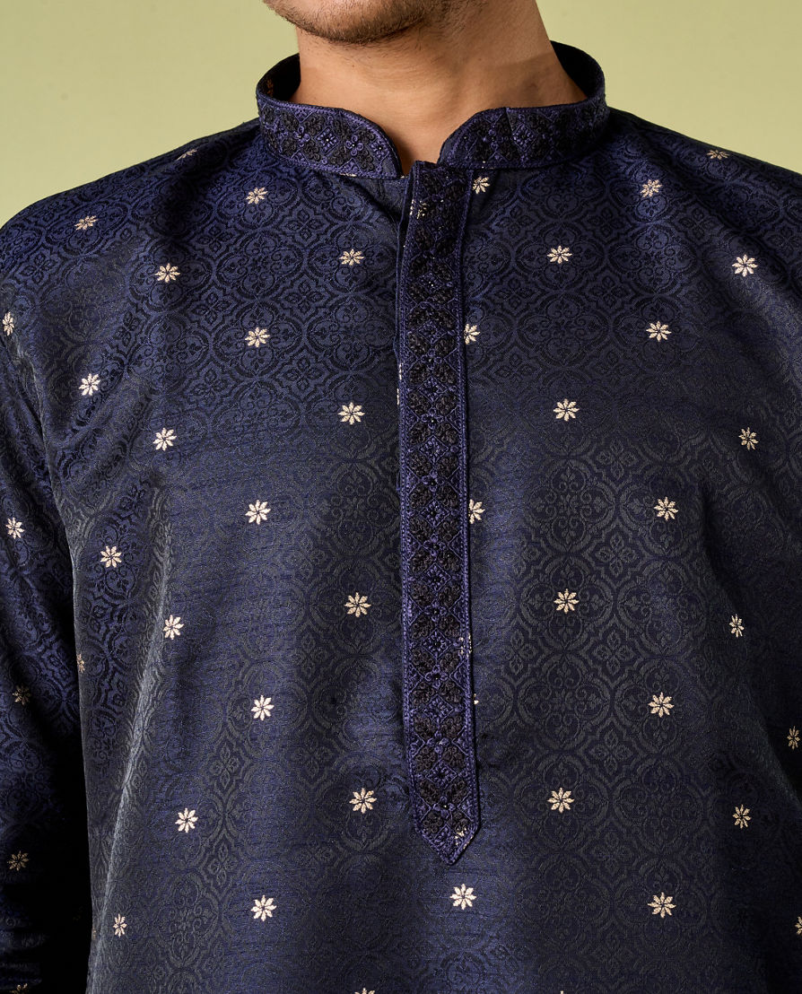 Diwas Men Dark Blue Elegance Kurta Pajama