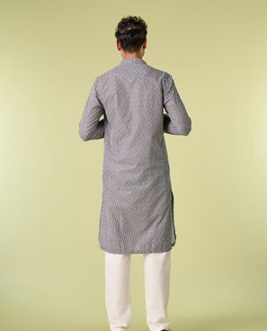 Diwas Men Dark Grey Elegance Kurta Pajama
