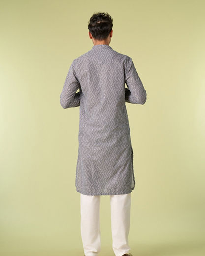 Diwas Men Dark Grey Elegance Kurta Pajama