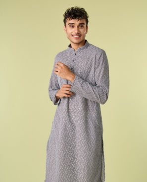 Diwas Men Dark Grey Elegance Kurta Pajama