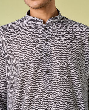 Diwas Men Dark Grey Elegance Kurta Pajama