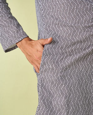 Diwas Men Dark Grey Elegance Kurta Pajama