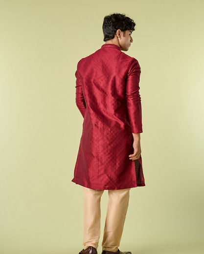 Diwas Men Maroon Kurta Pajama