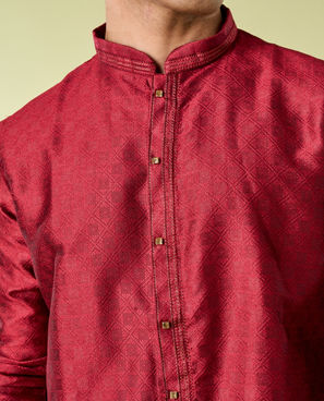 Diwas Men Maroon Kurta Pajama