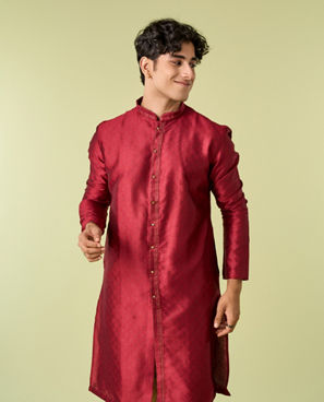Diwas Men Maroon Kurta Pajama