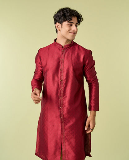 Diwas Men Maroon Kurta Pajama