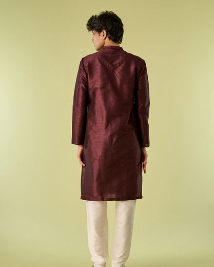 Diwas Men Wine Elegance Kurta Pajama