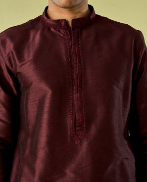 Diwas Men Wine Elegance Kurta Pajama