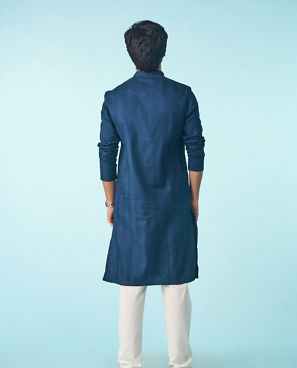 Diwas Men Radiant Dark Blue Kurta Pajama