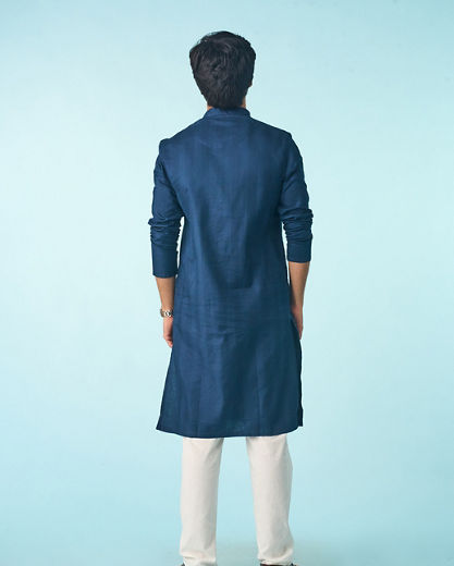 Diwas Men Radiant Dark Blue Kurta Pajama