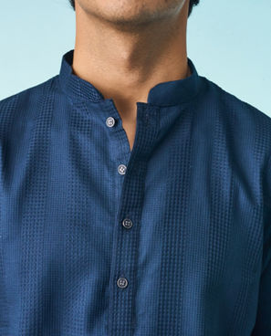 Diwas Men Radiant Dark Blue Kurta Pajama